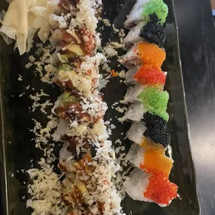 Red dragon roll and Milky Way roll