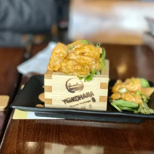 a plate of food on a table