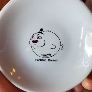 Soy sauce dish with logo