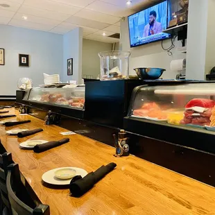 Large L shaped sushi bar only open 4 - 9:30pm