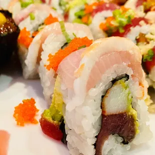 LOVE! &quot;Surf roll&quot; This roll is as beautiful as it looks in every way! Tun, crab, yellowtail, shrimp amazballs! second favorite Get it! :)..