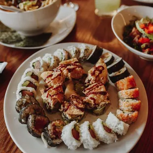 sushi and sashimi, sashimi, sushi, food