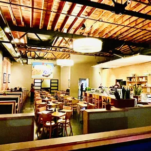 the interior of a japanese restaurant