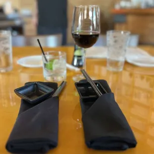 Pino Noir from Willamette Valley (my personal favorite) and gin &amp; tonic (well, he&apos;s no gin snob)