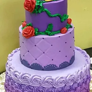 Descendants theme. Each layer was a different flavor and Delicious!!!!!Beautiful work once again. Thank you!