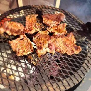 Fajitas on the grill