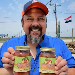 Gringo Charlie and our salsa jars