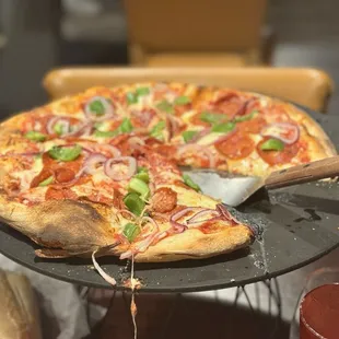 Exceptional pizza made here!  This was a custom three ingredients and was Outstanding!