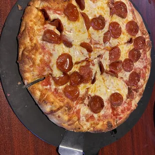 a pepperoni pizza