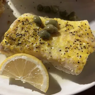 Baked cod piccata