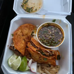 a styrofoam container filled with food