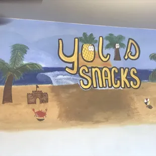 a mural of a beach scene