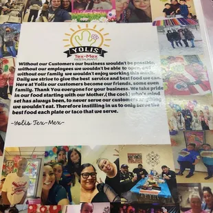 a collage of photos and text