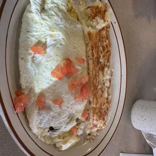 Vegetable omelette made with egg whites