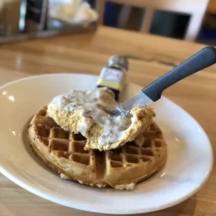 waffles, food