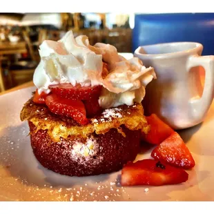 Red Velvet French Toast! Nice! and Coffee . Yolk.Oak Park/River Forest Location. Quick Nice Service. Cool!