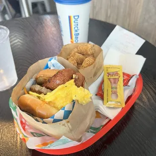 The hulk sandwich with a hot link