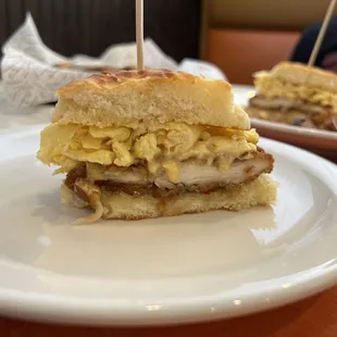 Chicken Dude&apos;s biscuit cross-sectioned