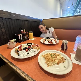 French toast and waffles with side of hashbrowns