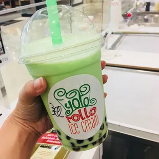 honey dew bubble drink
