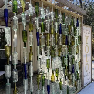 Really cool bottle wall!