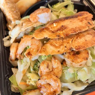 Salmon and Shrimp Bento Box