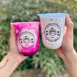 Dragonfruit yogurt &amp; Yomies Purple Rice Yogurt (IG: hangryforwhat)