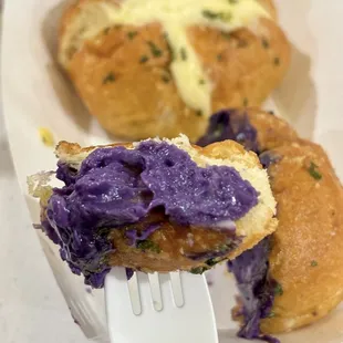 Ube Cream Cheese Garlic Bread