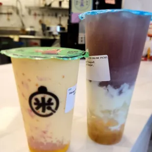 two drinks on a counter