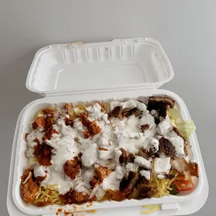 mix over rice platter