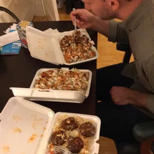 Falafel, chicken and mix platters. So yummy but prices have gone up from $5.99 to $7.99 -_-