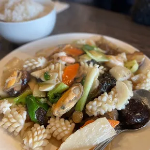 Mixed seafood with veggies