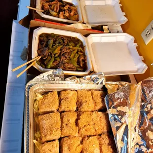 a variety of food items