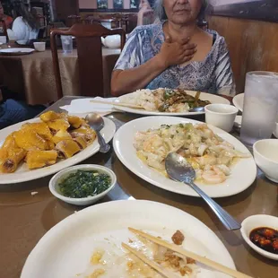 Ginger chicken beef bitter melon egg sauce chow fun