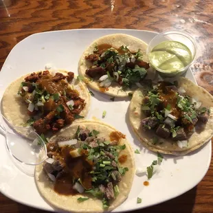 Taco al pastor and   Lengua. Yummy