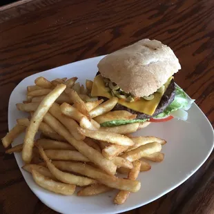 Olive burger and awesome fries