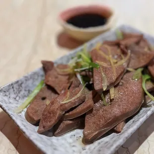 薑葱爆猪膶 Sautéed Pork Liver w/ ginger, scallion | $14 (off the menu)