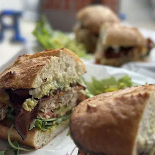 The Golden Gate on French Roll OMG order it now!! Maple Honey Turkey, Bacon, Avocado, Smoked Gouda