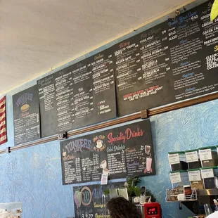 Menu (which shows White Lightning Frappe as coffee-based)