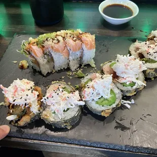 Top - Rising Sun Roll Bottom - Yokozuna Sushi Roll