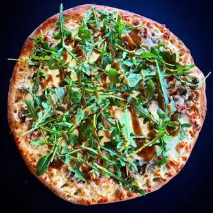 Balsamic on Bleeker St. House-made garlic sauce, mushrooms, parmesan, mozzarella, fresh Arugula &amp; balsamic emulsification drizzle