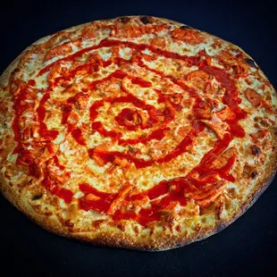 Buffalo Bronx- Bleu cheese, buffalo sauce, Cajun smoked buffalo chicken, mozzarella &amp; buffalo drizzle.