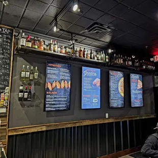Menu on the wall