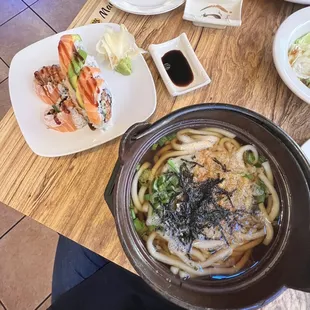 Virgina Roll and Udon Noodle Soup