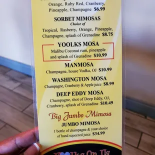 Drink menu