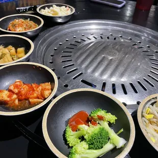 a variety of food in bowls