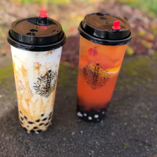 Brown Sugar Boba, Strawberry Peach Oolong Tea