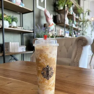 Peanut butter milk tea