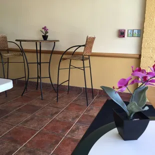 Seating area by the entrance