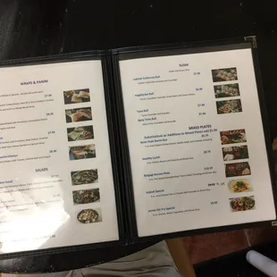 menu, sushi and sashimi